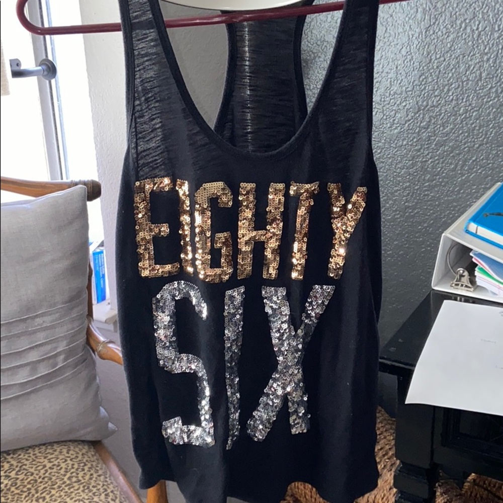 Eighty six vs pink tank top
